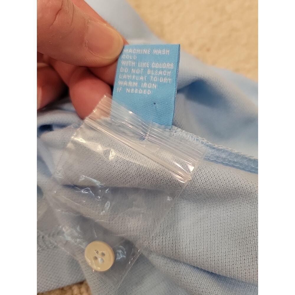 J McLaughlin Polo Mens Large Sullivan Blue Shirt Stretch Short Sleeve Casual - Picture 9 of 9